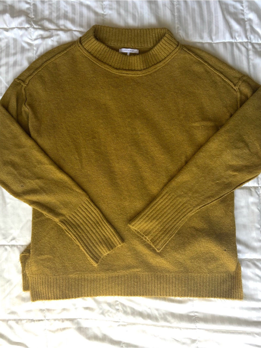 Women's Mustard Crewneck Sweater by Stitchdrop